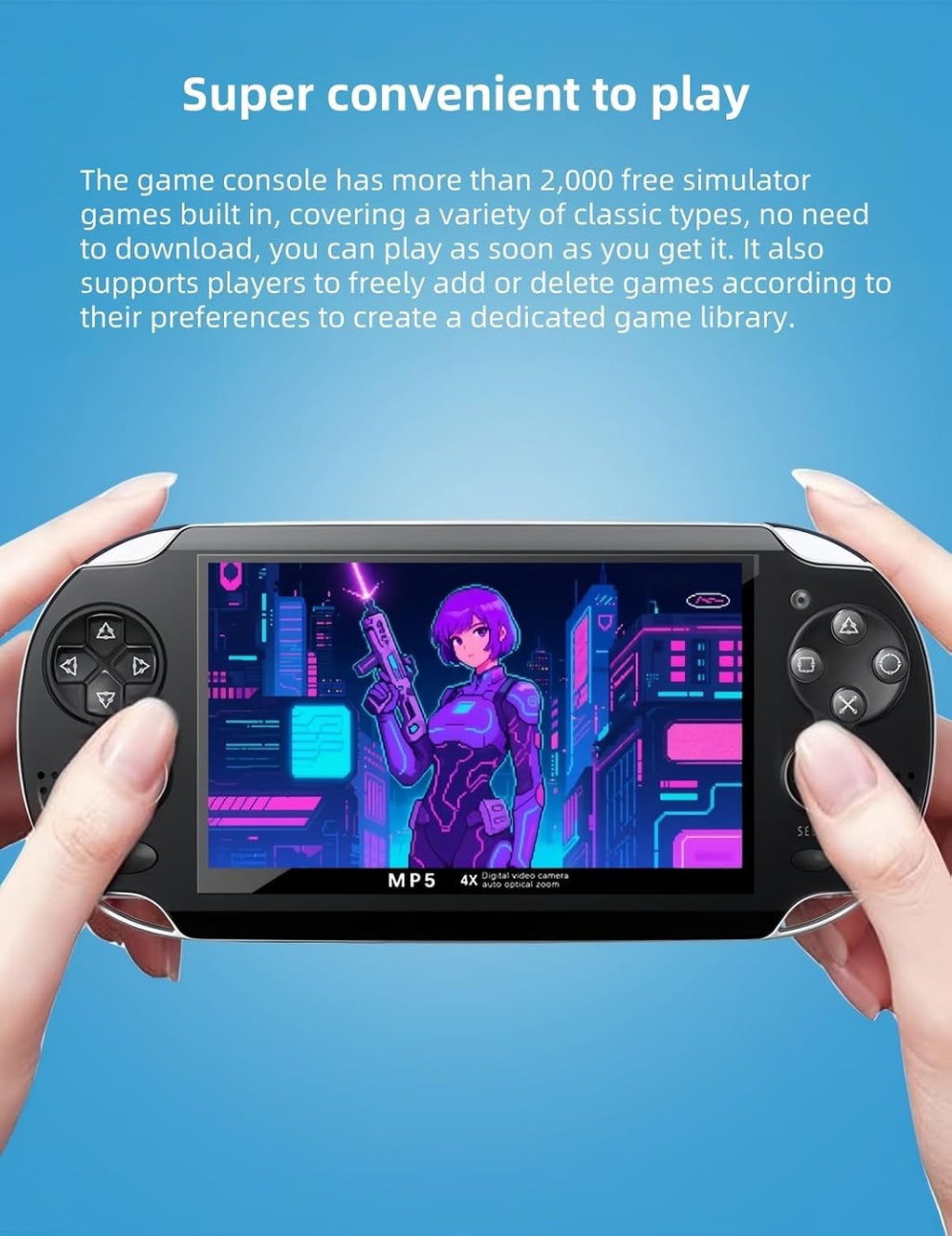 YHFITN Consola de juegos retro con pantalla de 4.3 pulgadas, sistem...