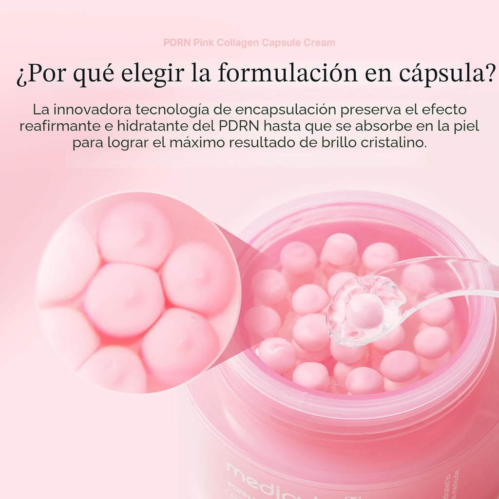 medicube Crema cápsula con salmón ADN PDRN colágeno rosa | Crema hi...