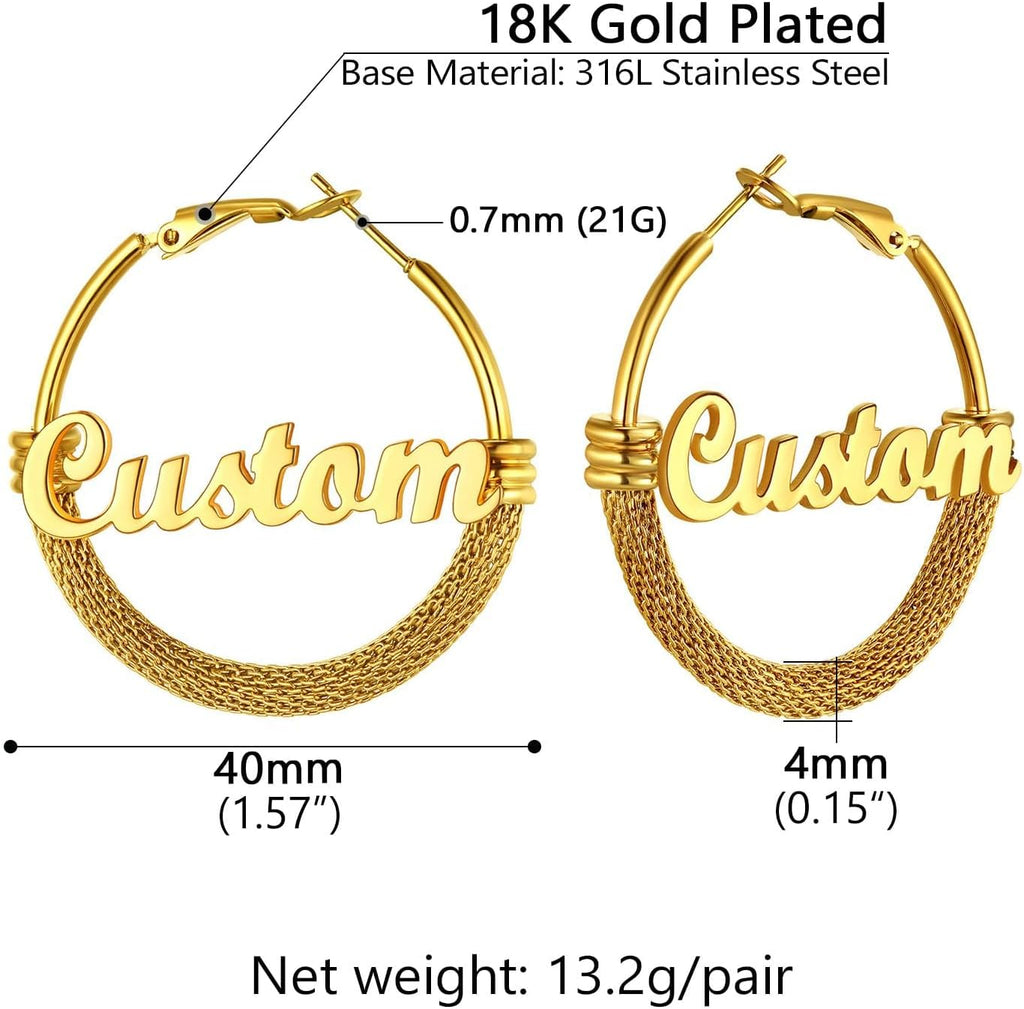 PROSTEEL 12\/16\/24\/32\/40 Pulgadas Aretes de Aro Gruesos para Muj...