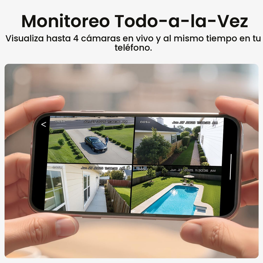 Cámaras de seguridad al aire libre inalámbricas aosu, kit de 2 cáma...