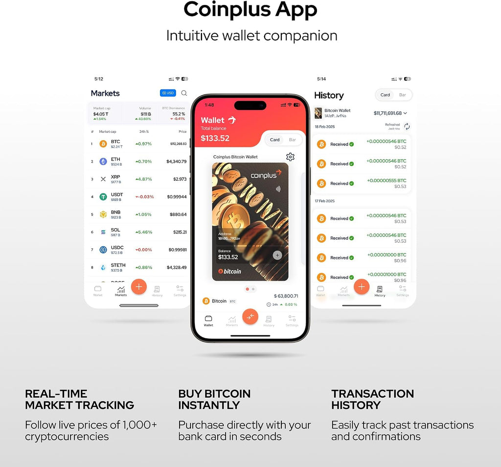 Coinplus Crypto Card Duo Pack - Cartera de tarjeta criptográfica se...