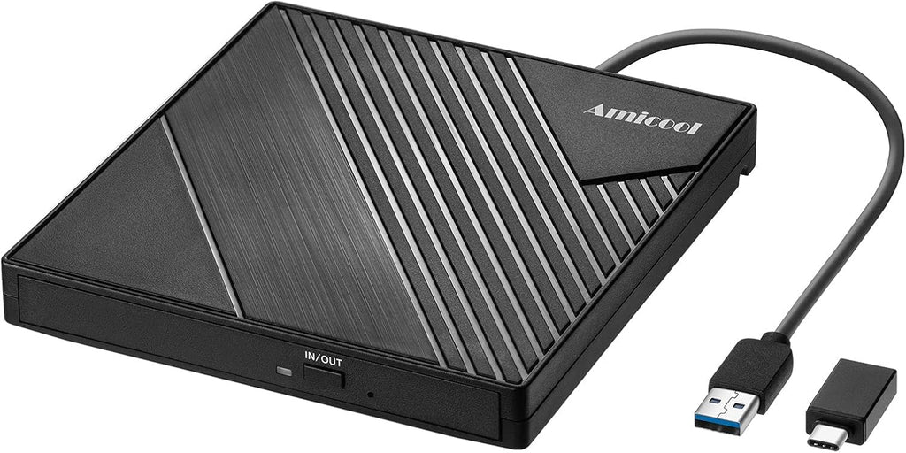 Amicool Unidad de DVD externa USB 3.0 USB C Grabadora de CD CD\/DVD...