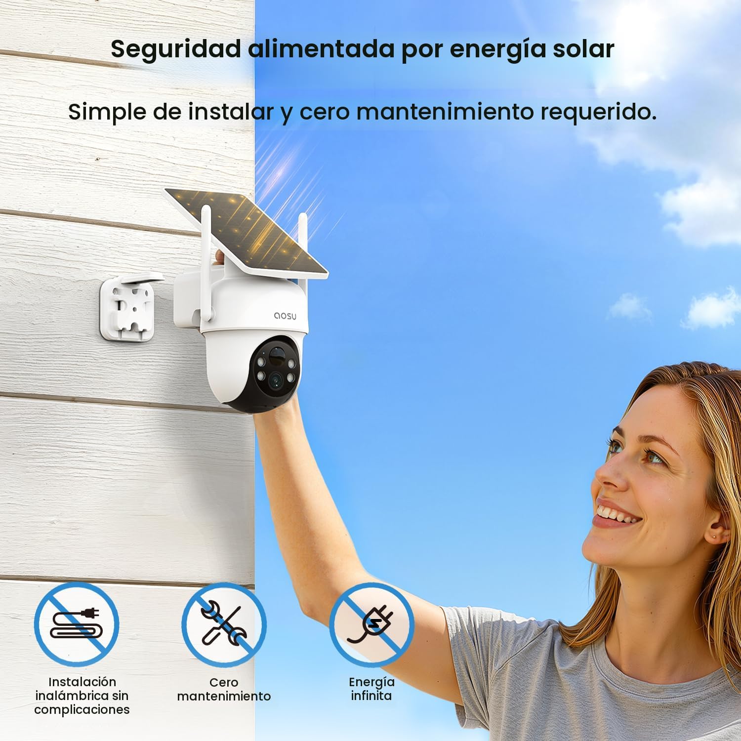 aosu Cámaras de seguridad inalámbricas para exteriores, kit de 6 cá...