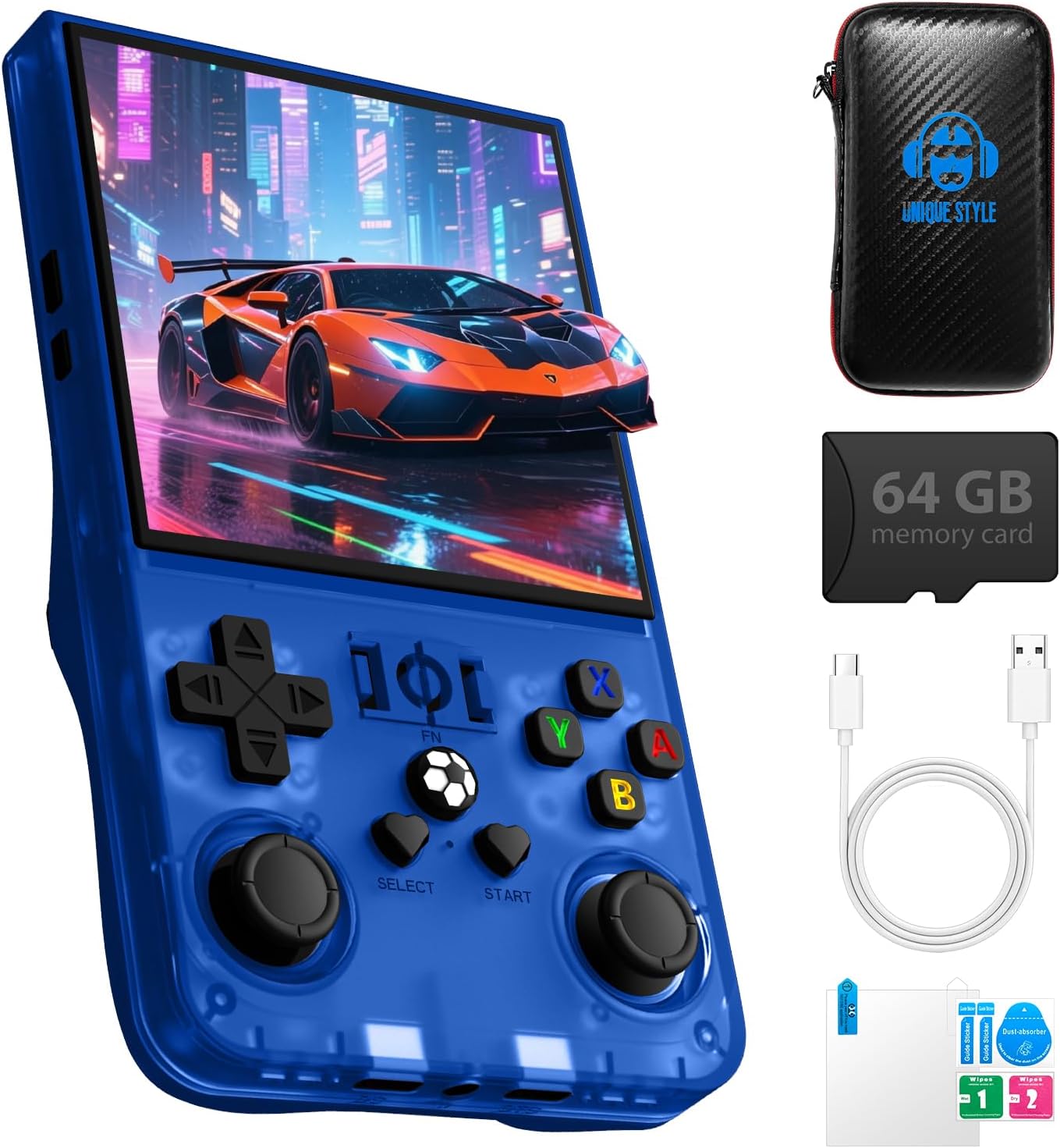 R36MAX - Consola de juegos portátil portátil IPS de 4 pulgadas, sis...