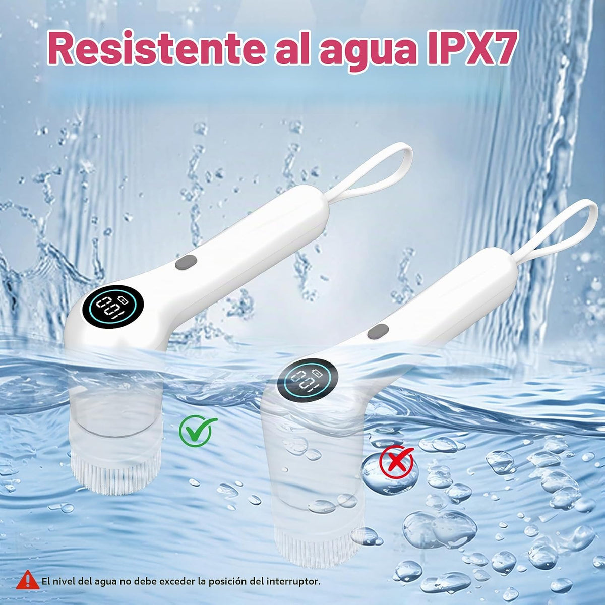Limpiador eléctrico giratorio, limpiador de ducha de alto par de to...