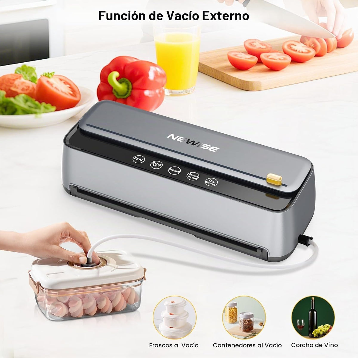 Newise - Sellador al vacío para alimentos, máquina selladora al vac...