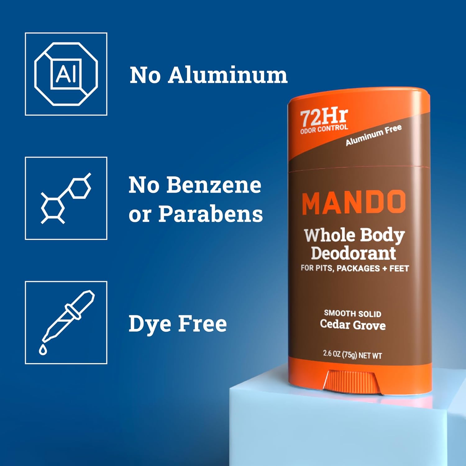 Mando Desodorante para todo el cuerpo para hombres - Barra sólida s...