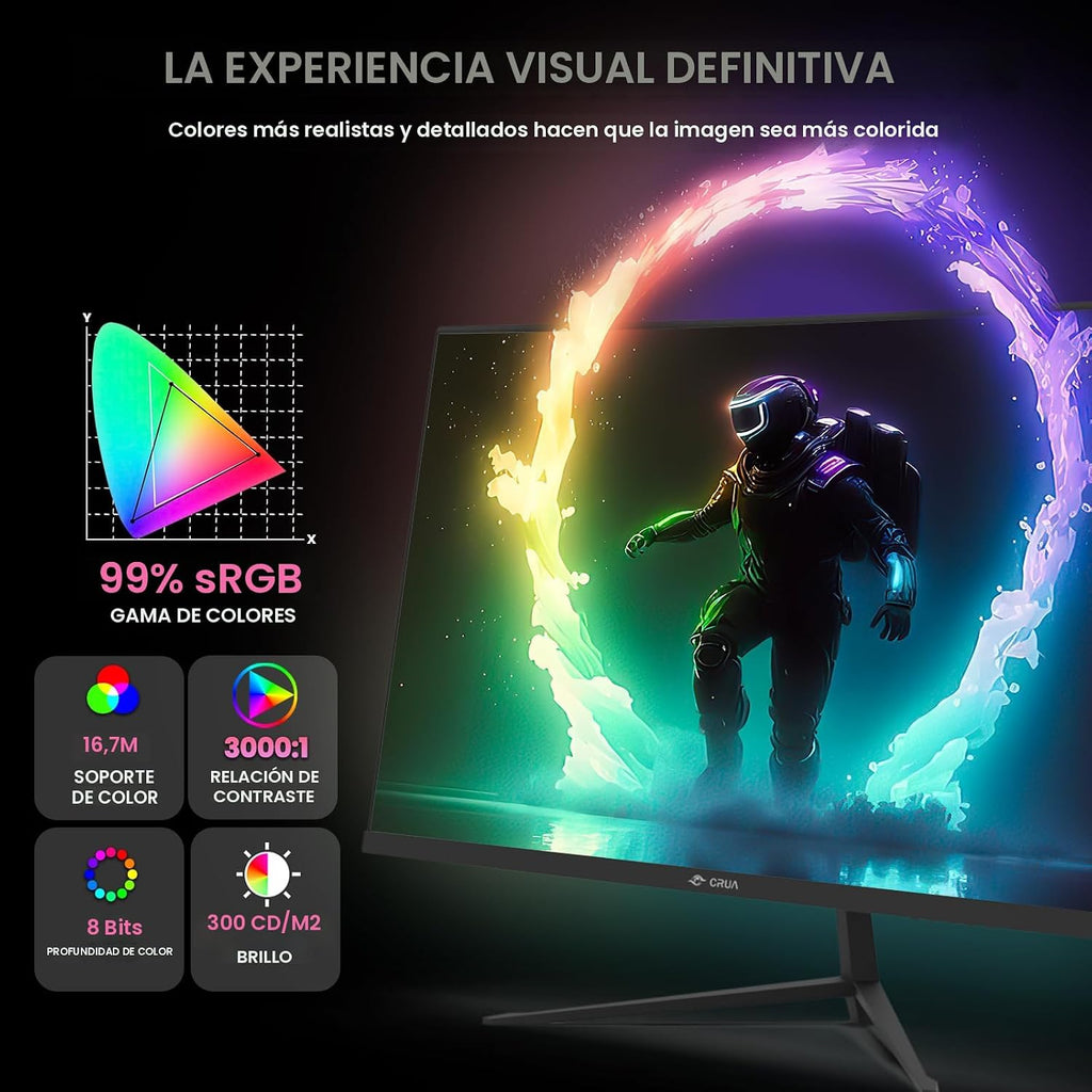 CRUA Monitor curvo para juegos de 24 pulgadas, 200 Hz \/ 180 Hz, mo...