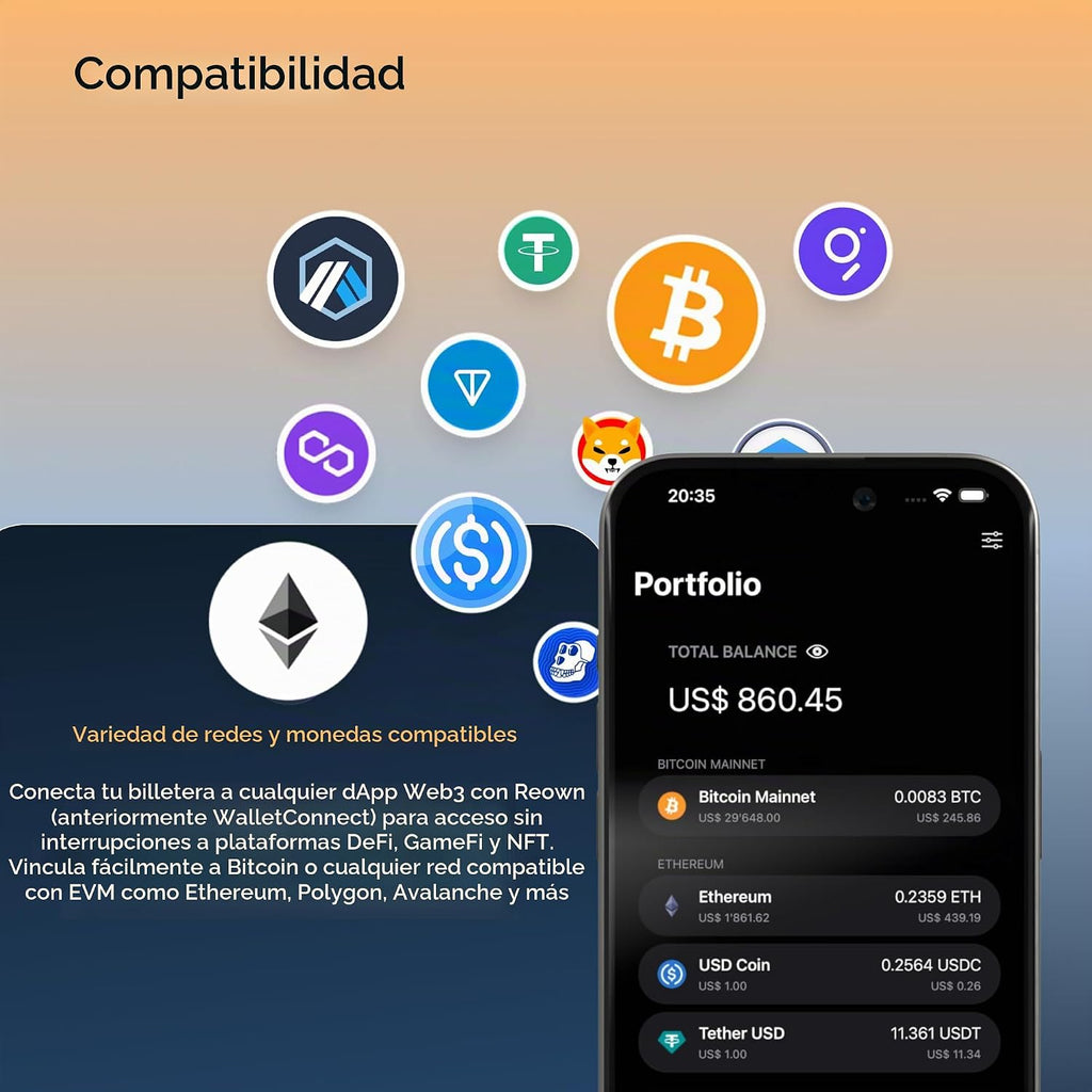 Cryptnox Crypto Hardware Wallet - Tarjeta inteligente NFC almacenam...