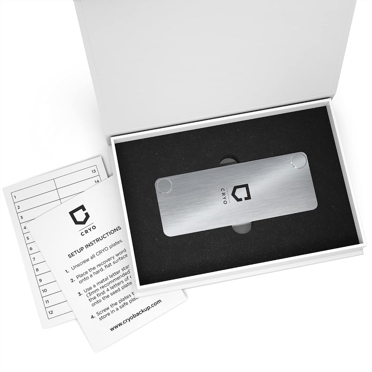 CRYO Almacenamiento de frases de semillas criptográficas - Billeter...