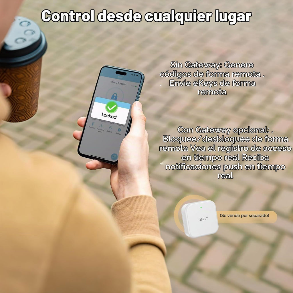 Cerradura inteligente de huellas dactilares con teclado, bloqueo de...