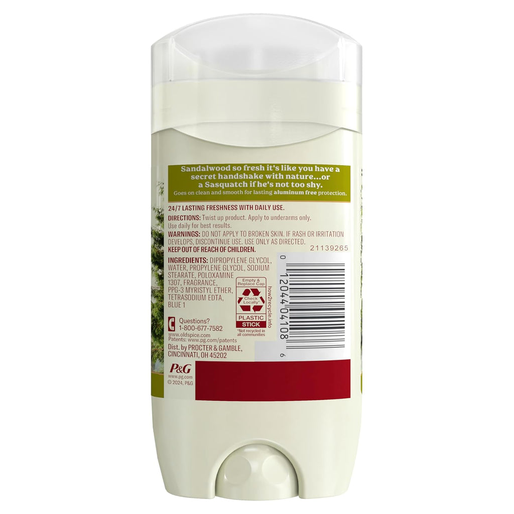 Old Spice Desodorante sin aluminio para hombres, Timber con sándalo...