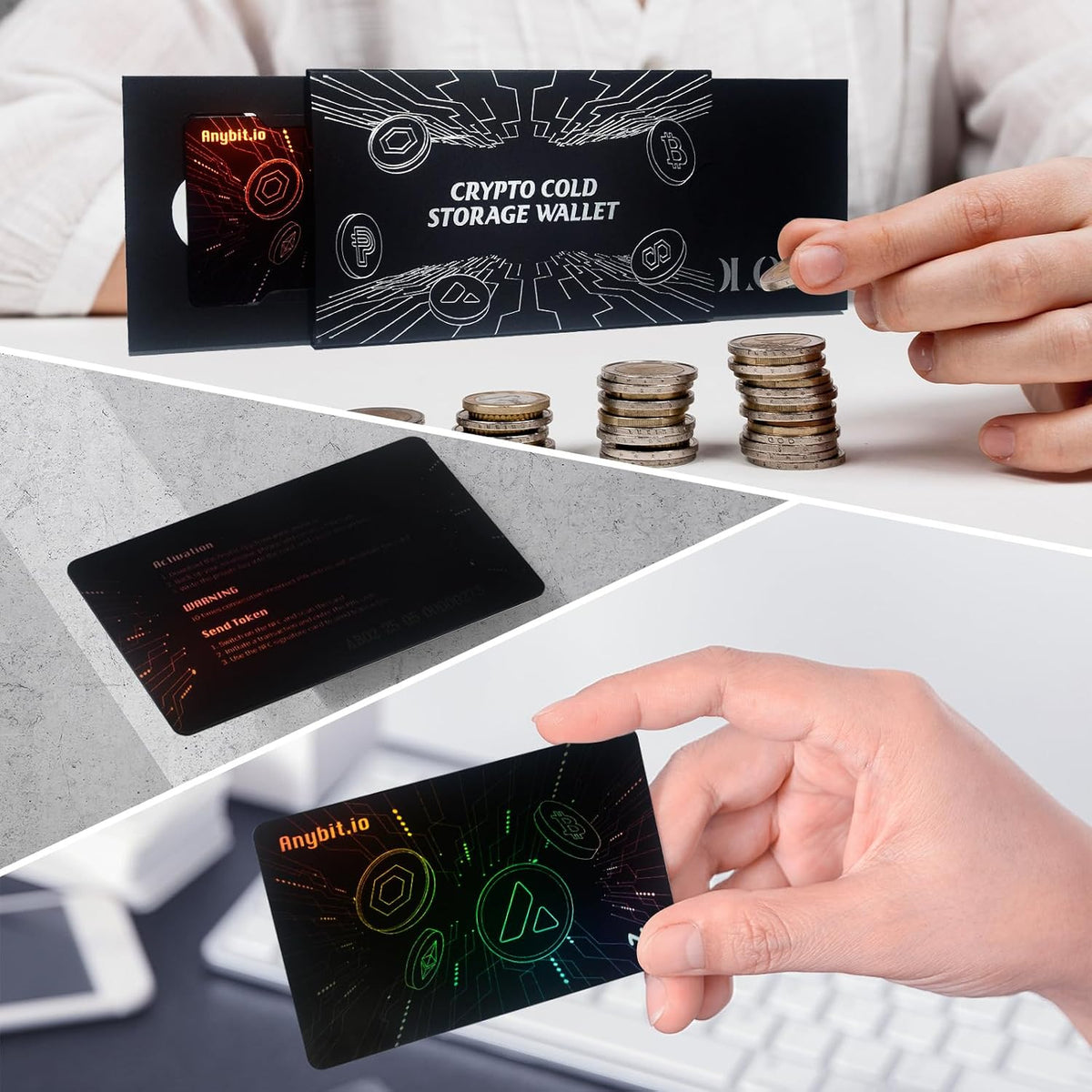Lumsoloire Crypto - Tarjeta de almacenamiento en frío, billetera fr...