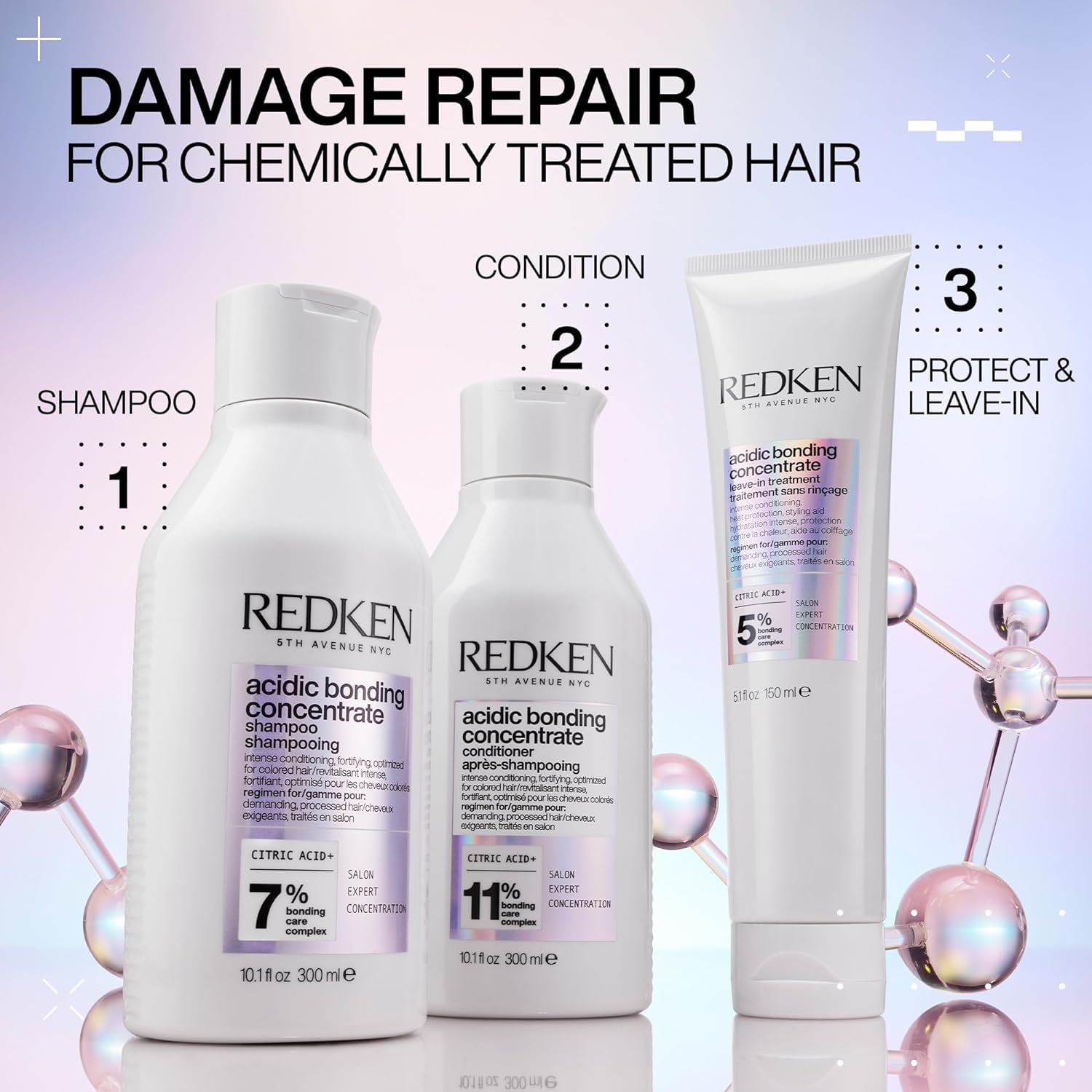 Acondicionador concentrado de unión ácida Redken para reparación de...