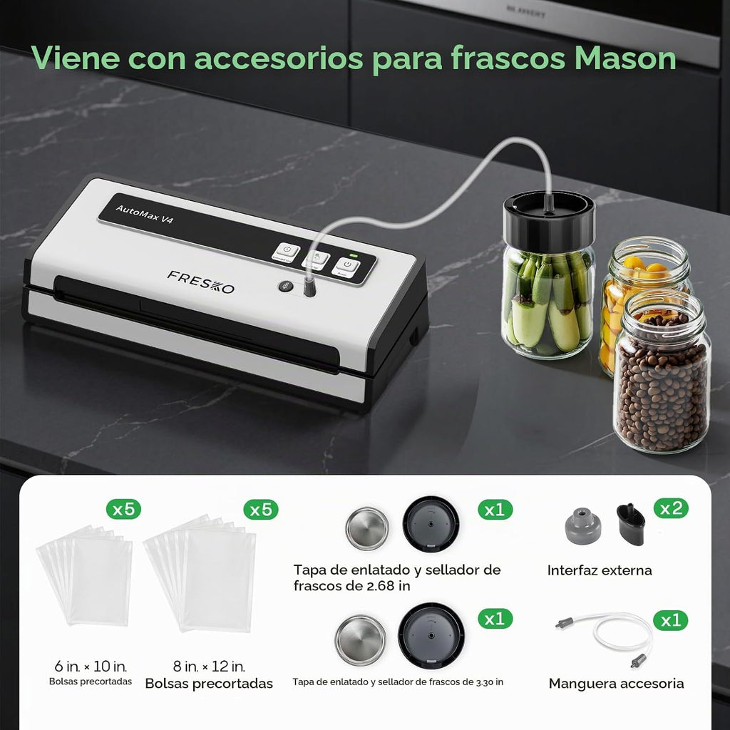 FRESKO Máquina selladora al vacío con detección automática de bolsa...