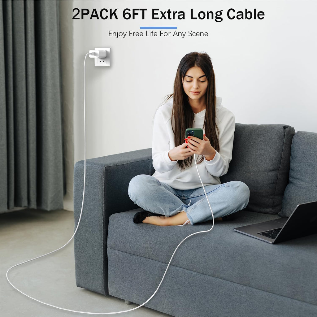 Cargador rápido USB C para iPhone 15, carga rápida, paquete de 2, b...