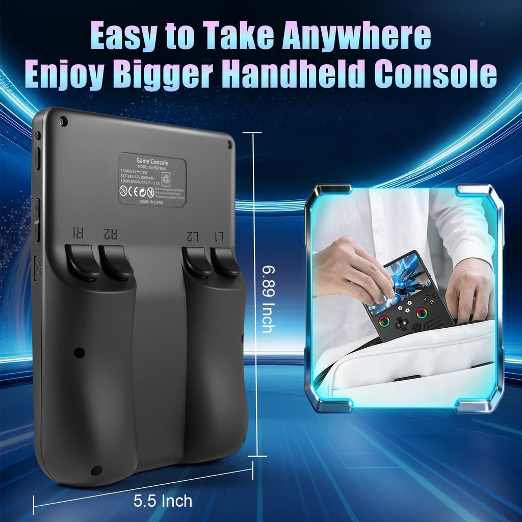 Hedlaoy Consola de juegos portátil R60 Max, consola de juegos retro...