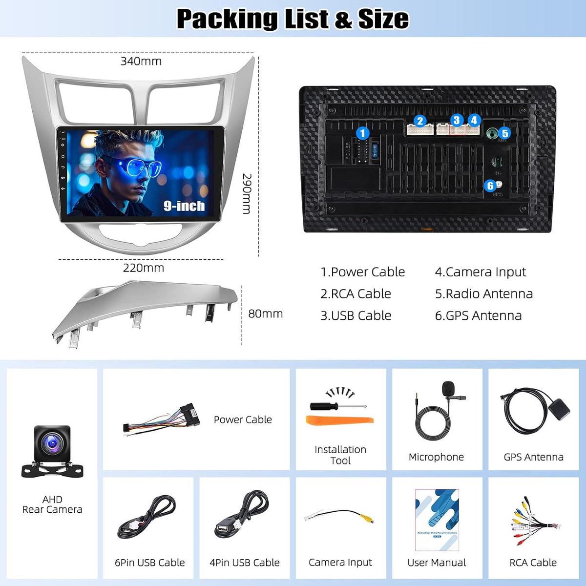 2G+64G Android 15 Car Stereo para Hyundai Accent 2012-2017 con Carp...