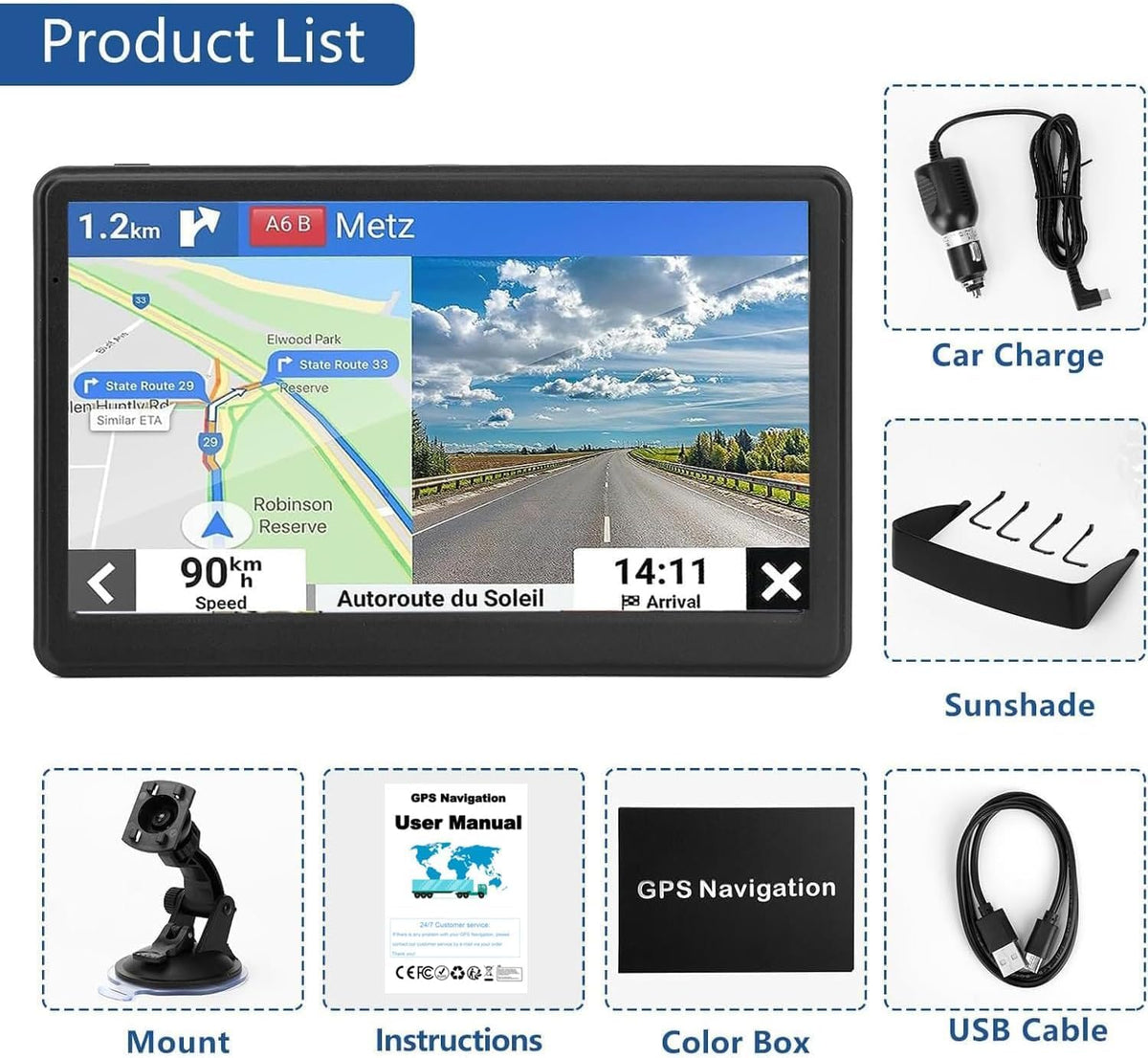 Navegador GPS para conductores de camiones de automóviles, navegaci...