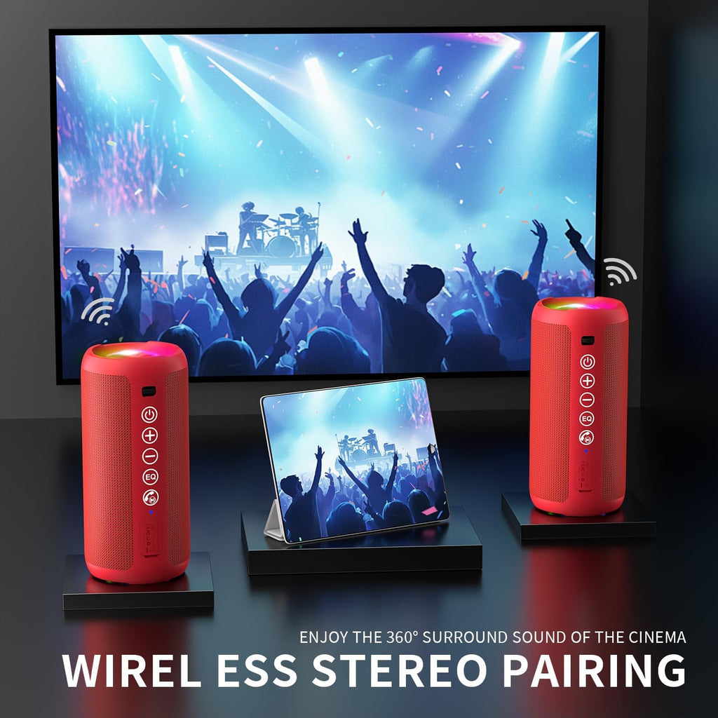 Ortizan Altavoz Bluetooth portátil: IPX7 impermeable, sonido fuerte...