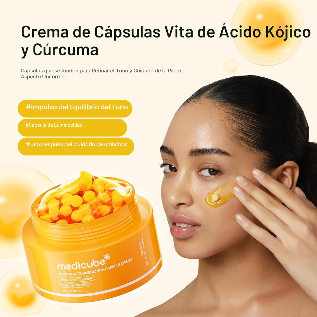 medicube Crema cápsula con ácido kójico y cúrcuma para un tono de p...