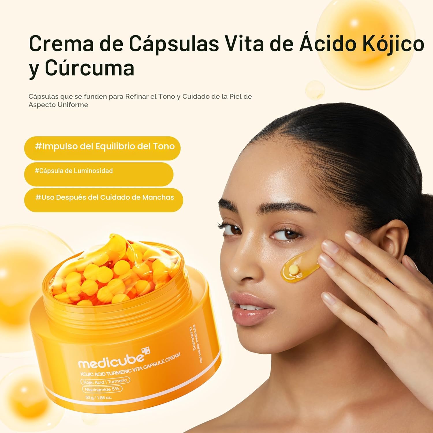 medicube Crema cápsula con ácido kójico y cúrcuma para un tono de p...