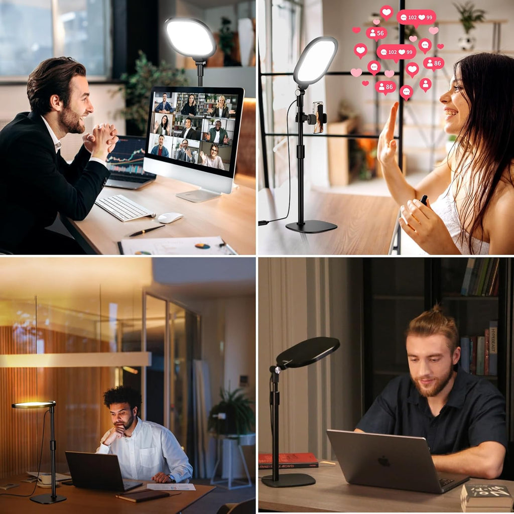 Iluminación Zoom para computadora, iluminación de escritorio ajusta...