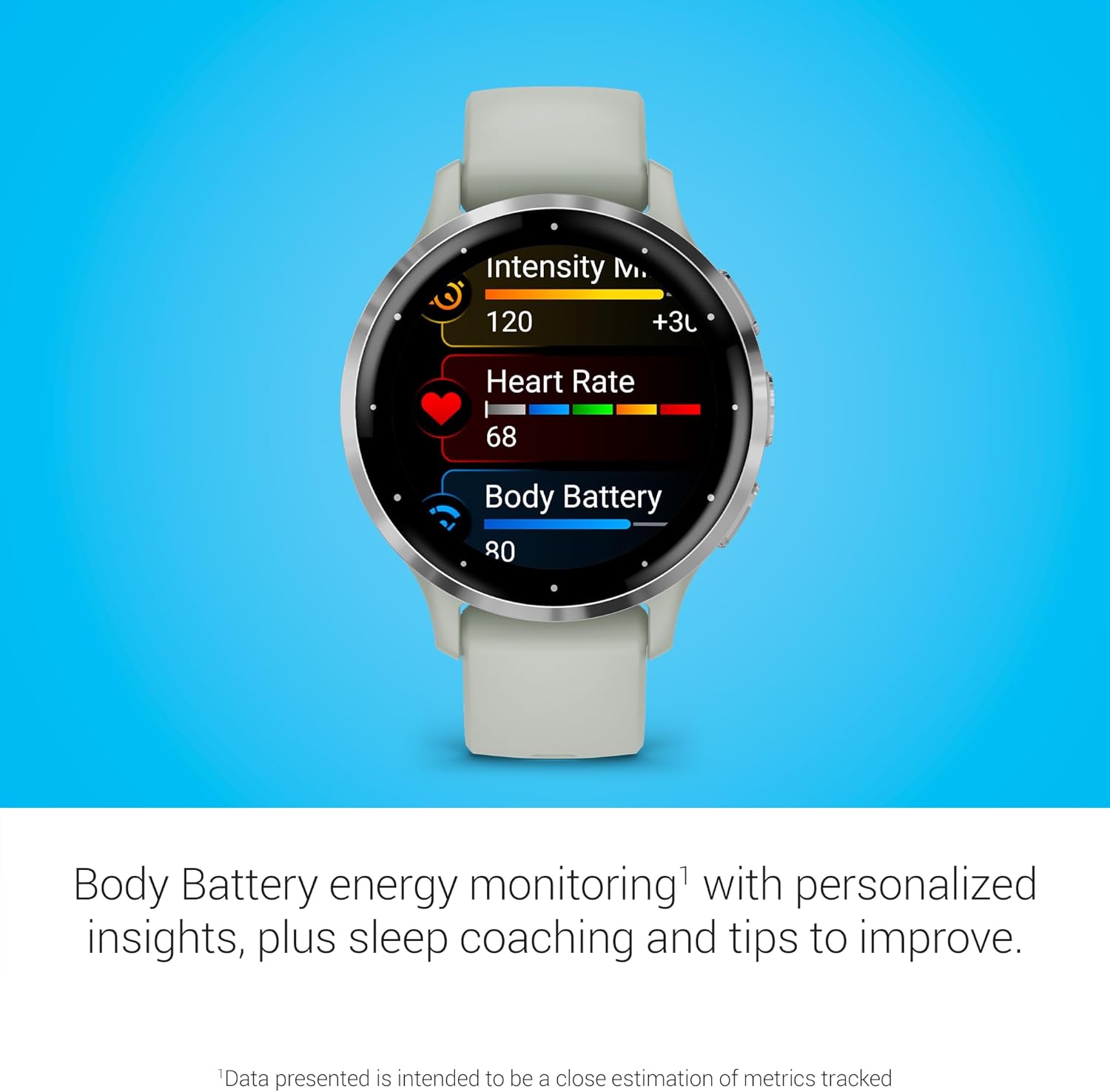 Garmin Venu 3S, reloj inteligente con bisel de acero inoxidable pla...