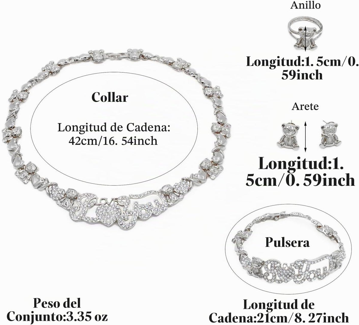 Conjuntos de joyas de oro para mujer, conjuntos de joyas de oro XOX...