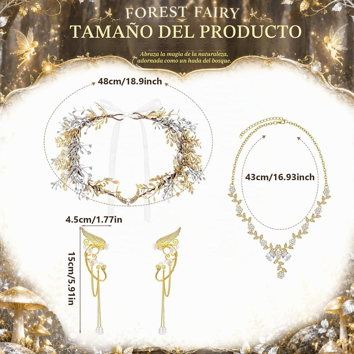 Liliaafar Juego de 4 accesorios renacentistas de elfos de hada, acc...