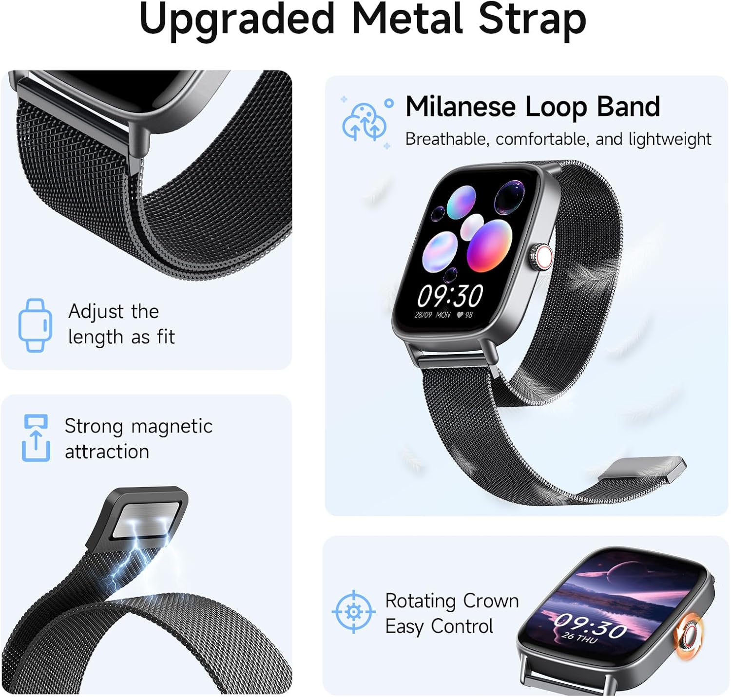 Reloj inteligente para mujeres, reloj inteligente HD de 1.85 pulgad...