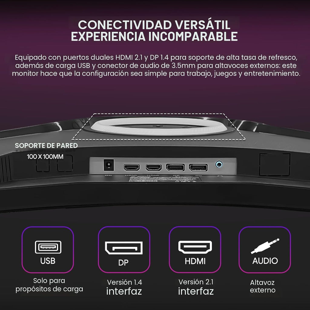 CRUA - Monitor curvo para juegos de 49 pulgadas | DQHD (5120 * 1440...