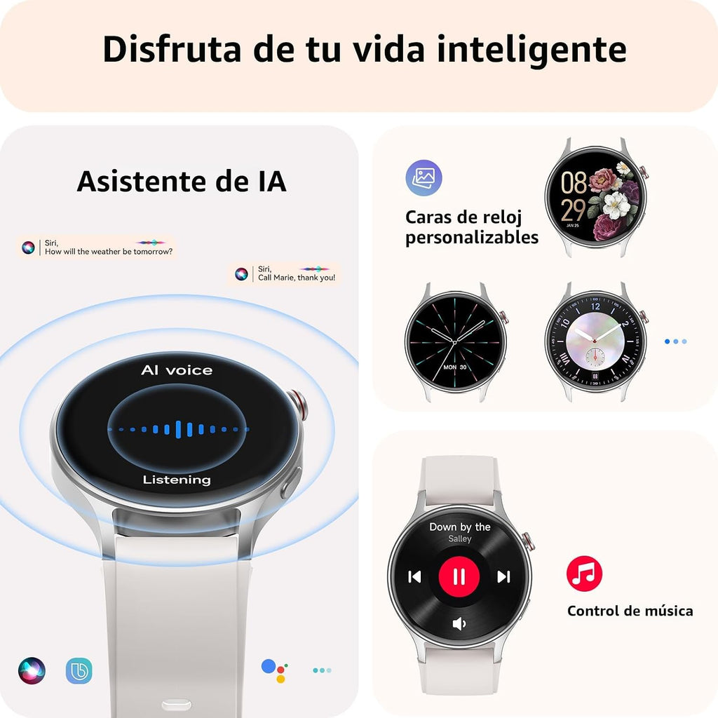 Reloj inteligente para mujeres, responder\/hacer llamadas, rastread...