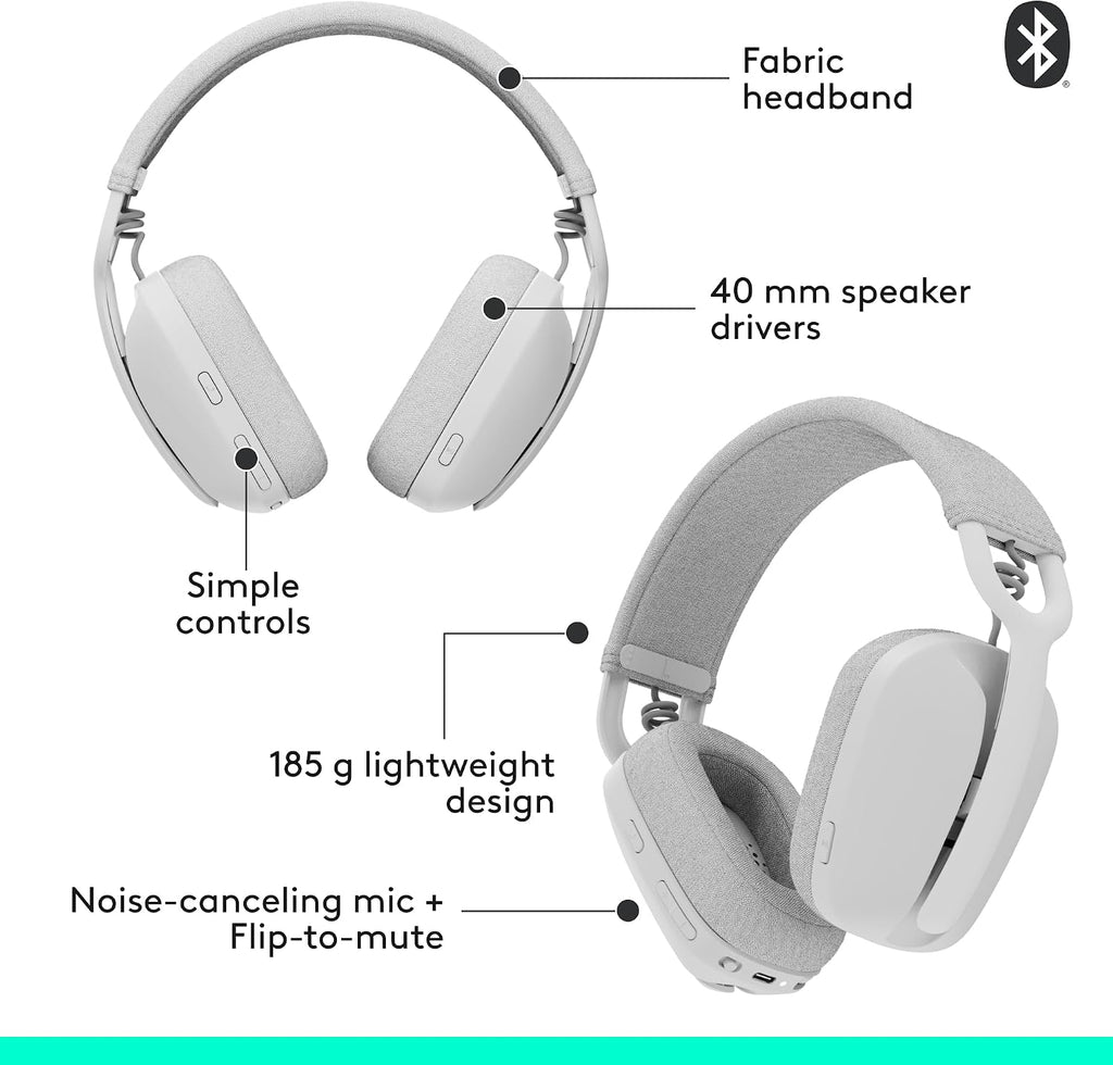 Logitech Zone Vibe 100 - Auriculares inalámbricos ligeros sobre la...