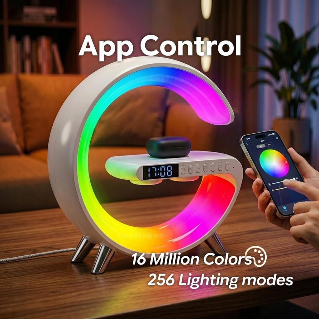 LeeNabao Lámpara de mesa LED inteligente, cargador inalámbrico 4 en...