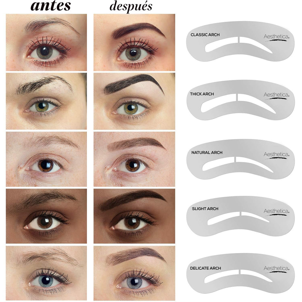 Aesthetica Kit de contorno de cejas de 16 piezas, paleta de maquill...