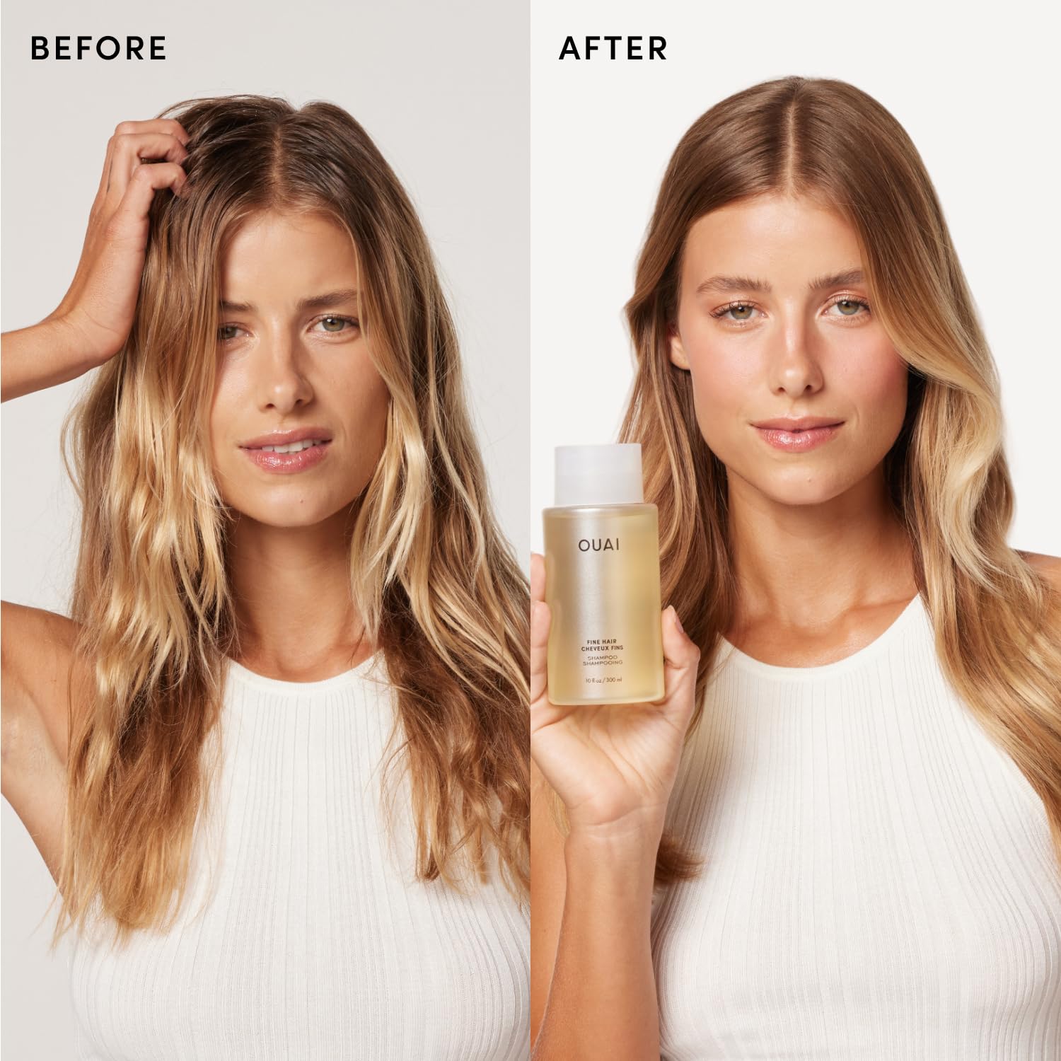 OUAI Juego de champú y acondicionador para cabello fino, tamaño de...