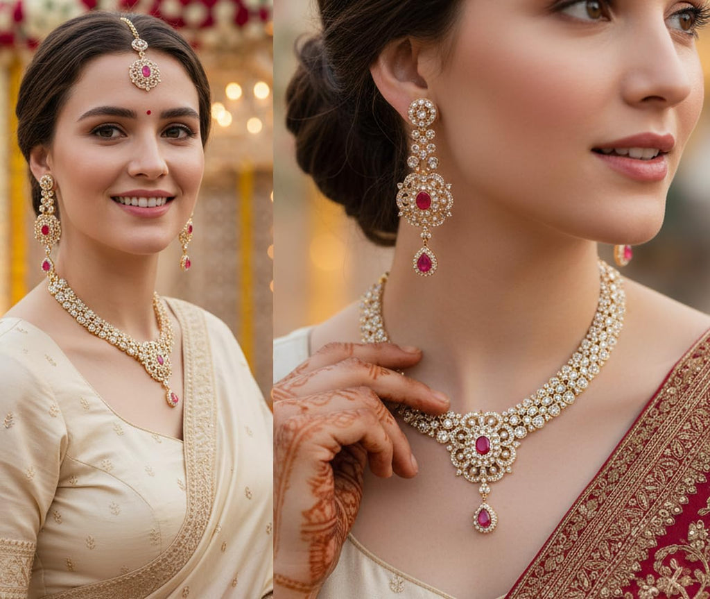 Conjuntos de joyas Touchstone para mujer, joyería india para boda,...