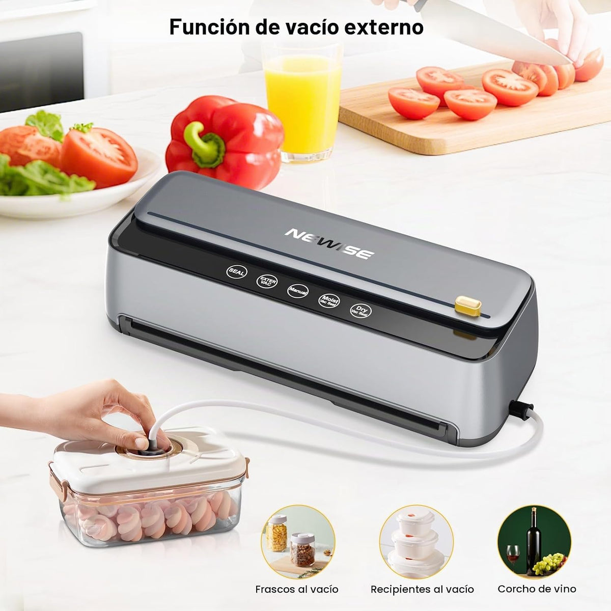 Newise - Sellador al vacío para alimentos, máquina selladora al vac...