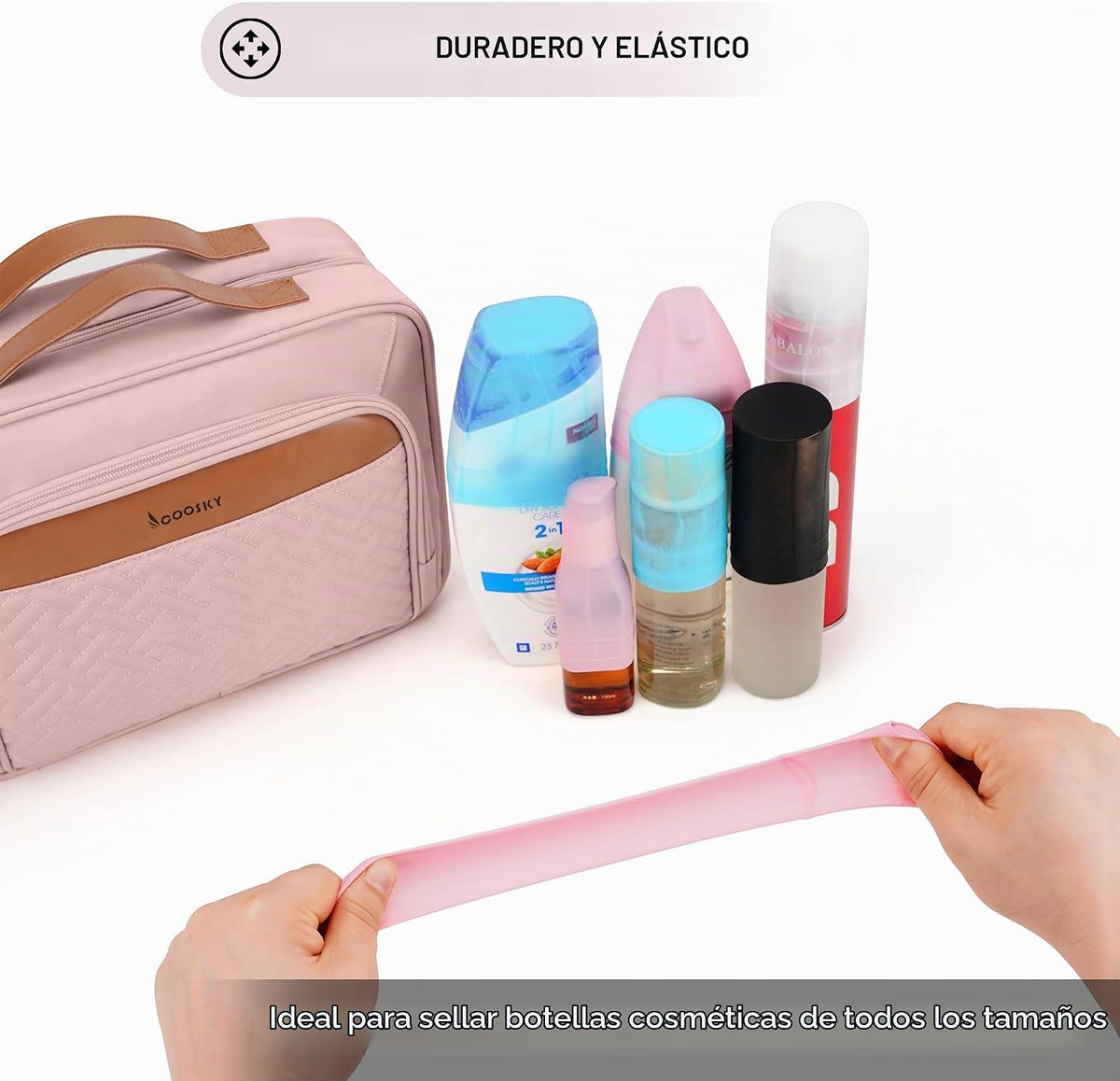 COOSKY Neceser colgante de viaje para mujer, bolsa de maquillaje gr...