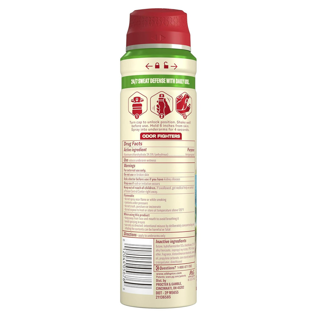 Old Spice Dry Spray Desodorante antitranspirante para hombres, fres...