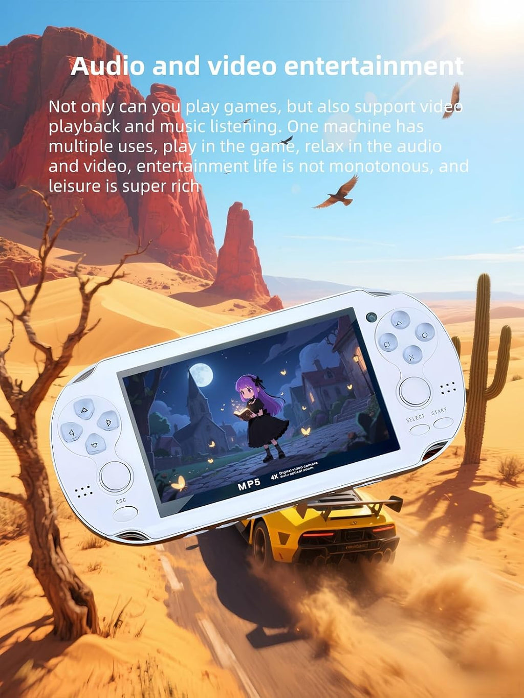 YHFITN Consola de juegos retro con pantalla de 4.3 pulgadas, sistem...