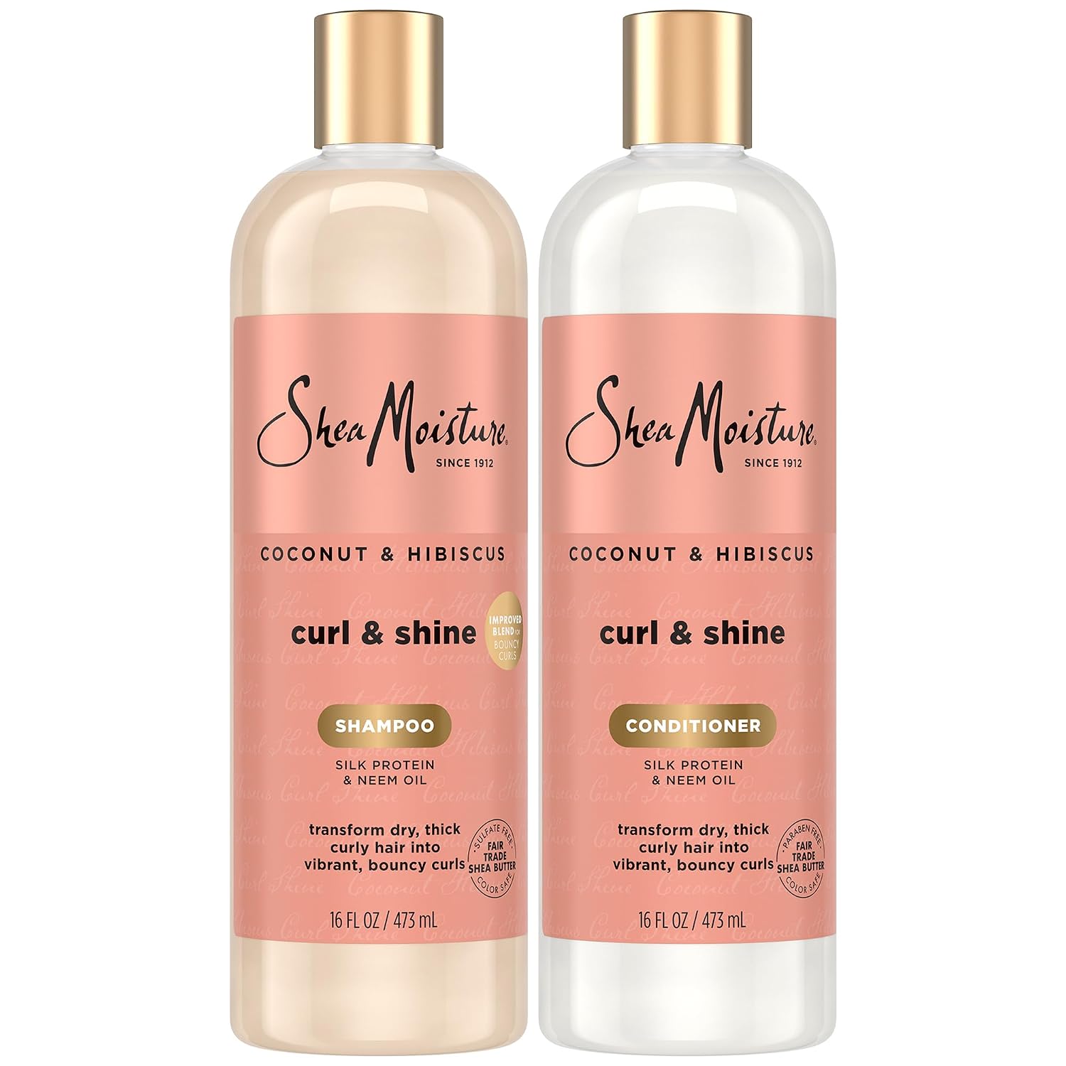 SheaMoisture Coconut &amp; Hibiscus Curl &amp; Shine Champú y Acond...