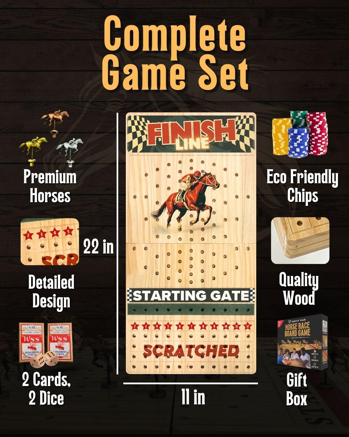 Juego de mesa de carreras de caballos - Gran tablero plegable de ca...