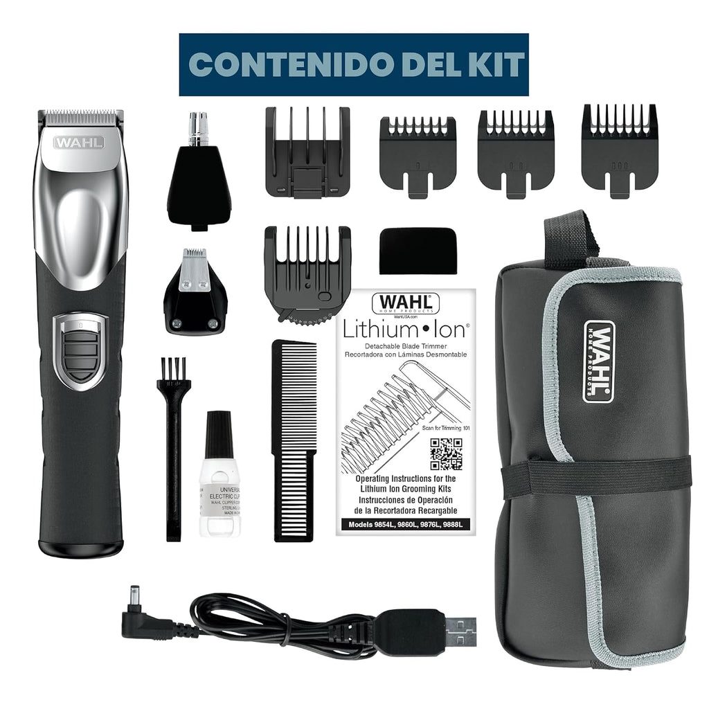 Wahl USA Recortadora recargable de iones de litio todo en uno para...
