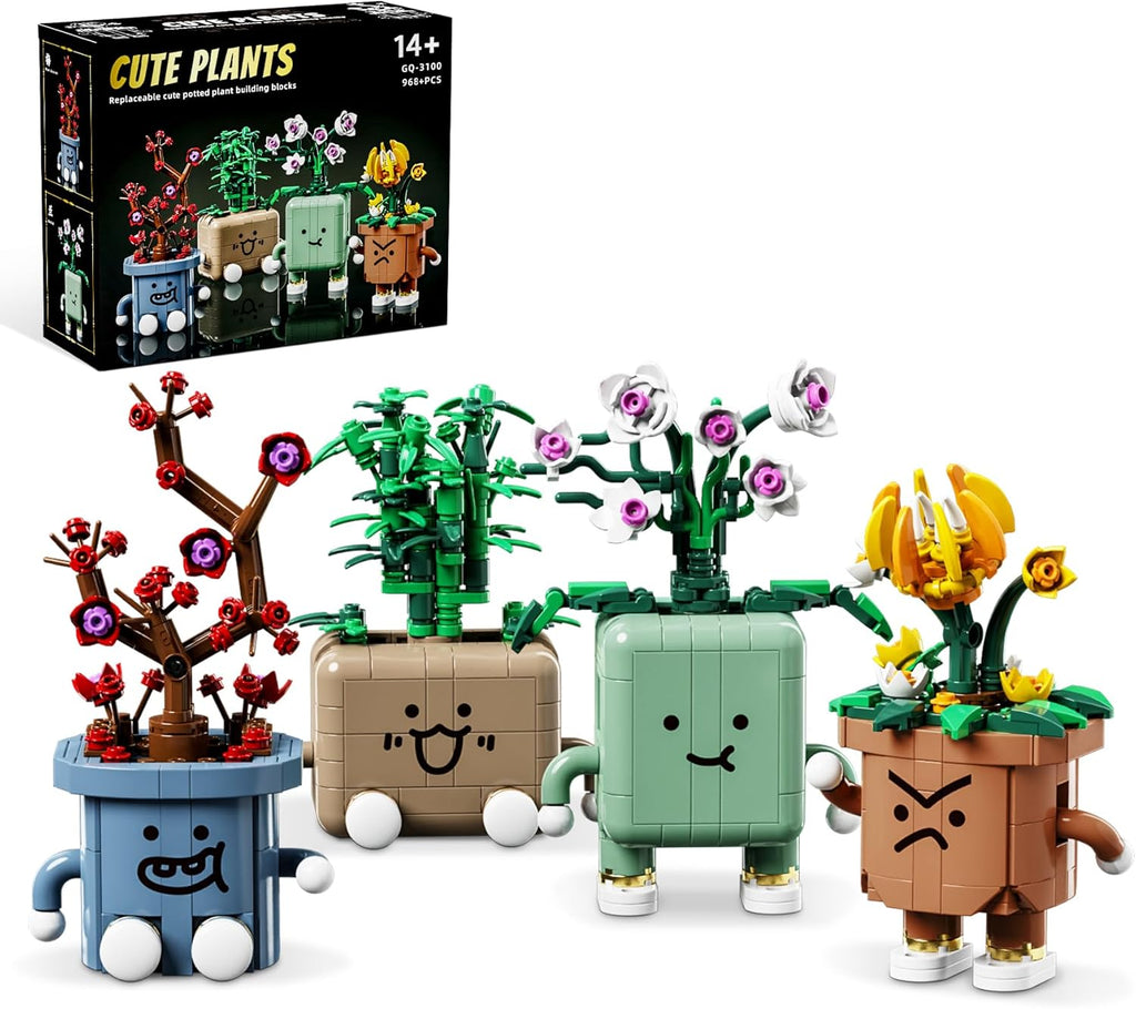 Lodikisbay Paquete de 4 botánicos de flores y plantas, colección bo...
