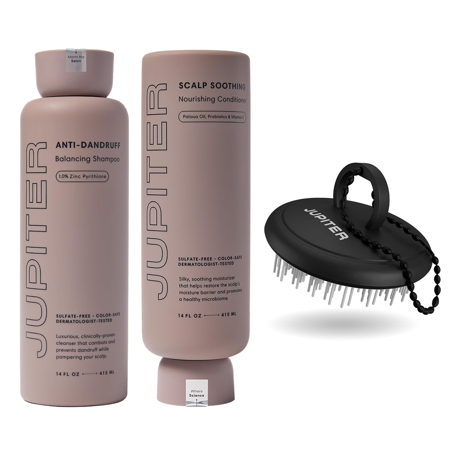 Jupiter Champú anticaspa, acondicionador y exfoliante de cuero cabe...