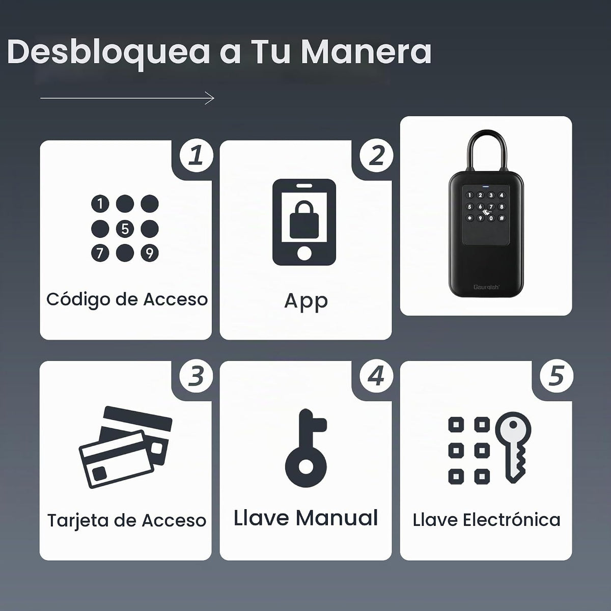 Caja de bloqueo de llave inteligente para exteriores - Bluetooth, a...