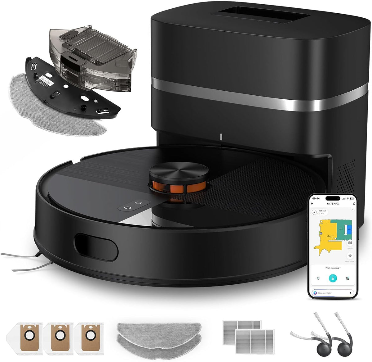 LVKANGDA Robot aspiradora de suelo D17S MAX 0821B, 12,000 Pa Robot...