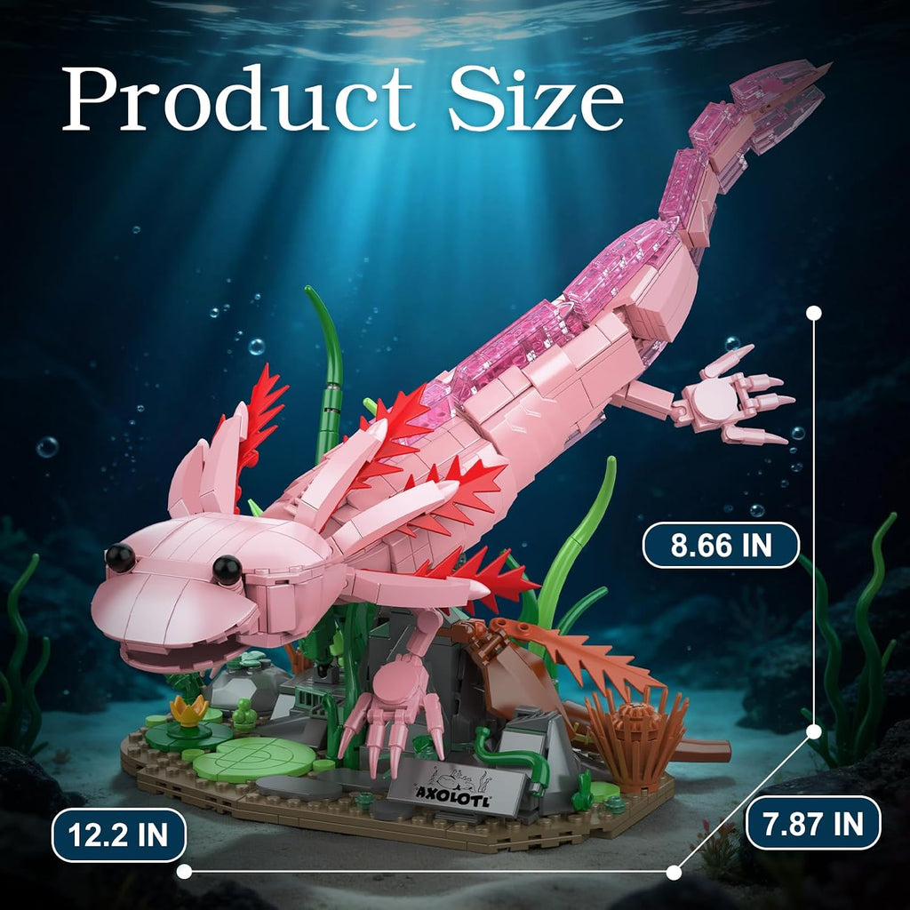 Axolotl - Juego de construcción compatible con animales LEGO, bloqu...